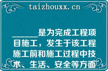 ______是为完成工程项目施工，发生于该工程施工前和施工过程中技术、生活、安全等方面的非工程实体项目（）