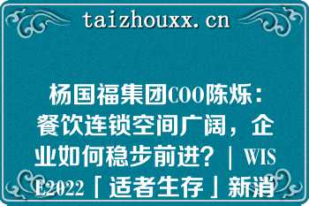 杨国福集团COO陈烁：餐饮连锁空间广阔，企业如何稳步前进？| WISE2022「适者生存」新消费峰会