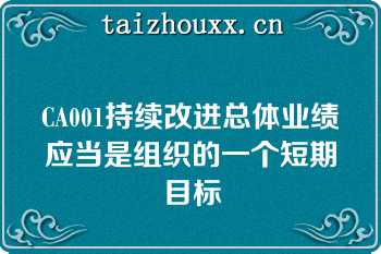 CA001持续改进总体业绩应当是组织的一个短期目标