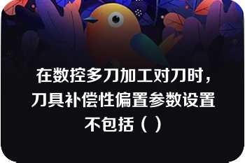 在数控多刀加工对刀时，刀具补偿性偏置参数设置不包括（）