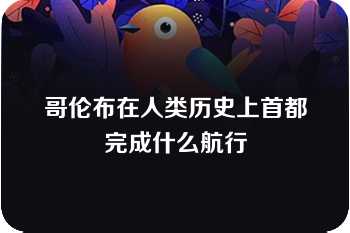 哥伦布在人类历史上首都完成什么航行