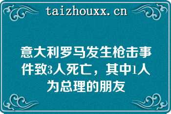 意大利罗马发生枪击事件致3人死亡，其中1人为总理的朋友