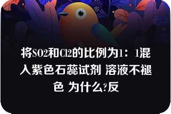 将SO2和Cl2的比例为1：1混入紫色石蕊试剂 溶液不褪色 为什么?反