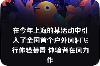 在今年上海的某活动中引入了全国首个户外风洞飞行体验装置 体验者在风力作