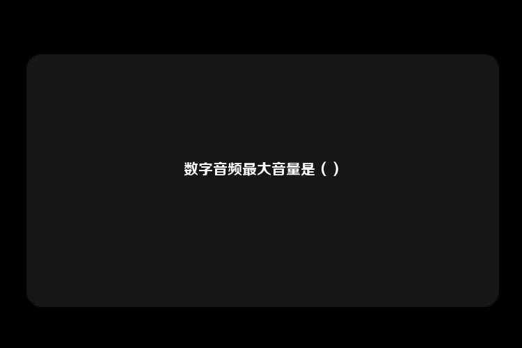 数字音频最大音量是（）