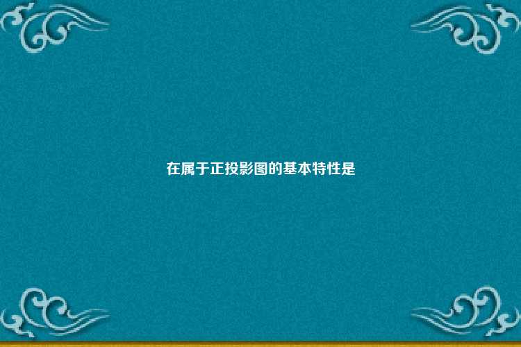 在属于正投影图的基本特性是