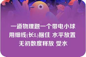 一道物理题一个带电小球用细线(长L)捆住 水平放置 无初数度释放 受水