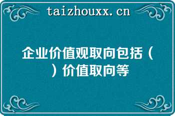 企业价值观取向包括（）价值取向等