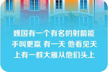 魏国有一个有名的射箭能手叫更羸 有一天 他看见天上有一群大雁从他们头上