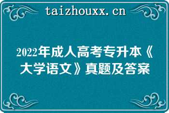 2022年成人高考专升本《大学语文》真题及答案