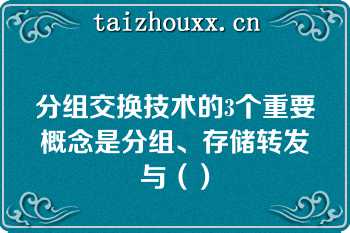 分组交换技术的3个重要概念是分组、存储转发与（）