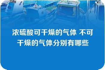 浓硫酸可干燥的气体 不可干燥的气体分别有哪些