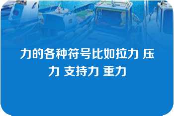 力的各种符号比如拉力 压力 支持力 重力