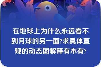 在地球上为什么永远看不到月球的另一面?求具体直观的动态图解释有木有?