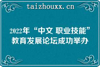 2022年“中文 职业技能”教育发展论坛成功举办