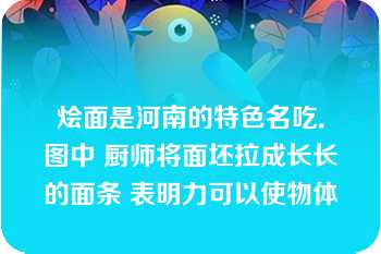 烩面是河南的特色名吃．图中 厨师将面坯拉成长长的面条 表明力可以使物体