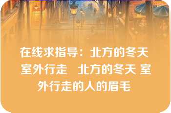 在线求指导：北方的冬天 室外行走   北方的冬天 室外行走的人的眉毛 