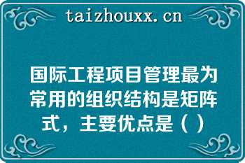 国际工程项目管理最为常用的组织结构是矩阵式，主要优点是（）