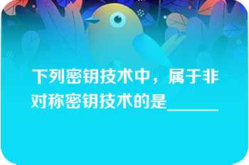 下列密钥技术中，属于非对称密钥技术的是______