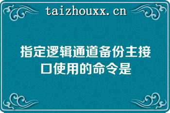 指定逻辑通道备份主接口使用的命令是