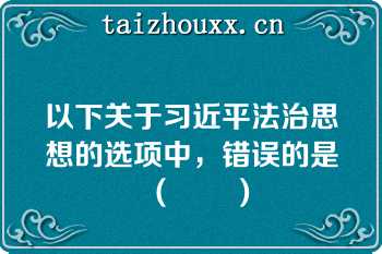 以下关于习近平法治思想的选项中，错误的是（　　）