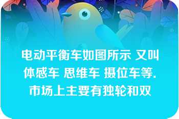 电动平衡车如图所示 又叫体感车 思维车 摄位车等．市场上主要有独轮和双