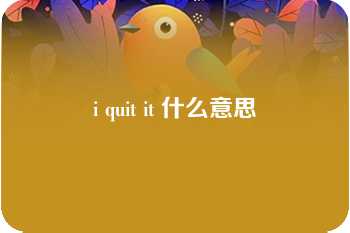 i quit it 什么意思