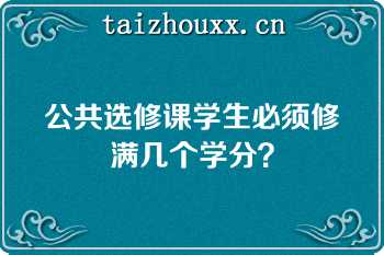 公共选修课学生必须修满几个学分？