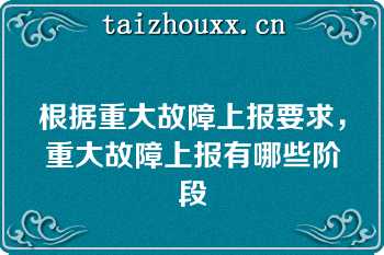 根据重大故障上报要求，重大故障上报有哪些阶段