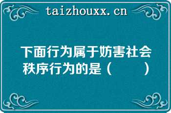 下面行为属于妨害社会秩序行为的是（　　）