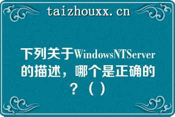 下列关于WindowsNTServer的描述，哪个是正确的？（）