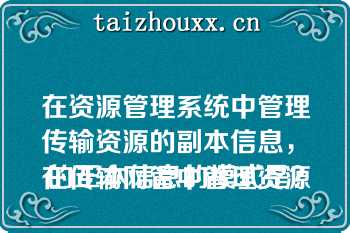 在资源管理系统中管理传输资源的副本信息，
在传输网管中管理资源的正本信息的模式是？