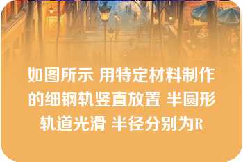 如图所示 用特定材料制作的细钢轨竖直放置 半圆形轨道光滑 半径分别为R