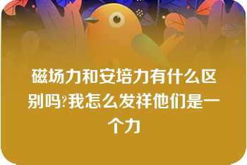 磁场力和安培力有什么区别吗?我怎么发祥他们是一个力